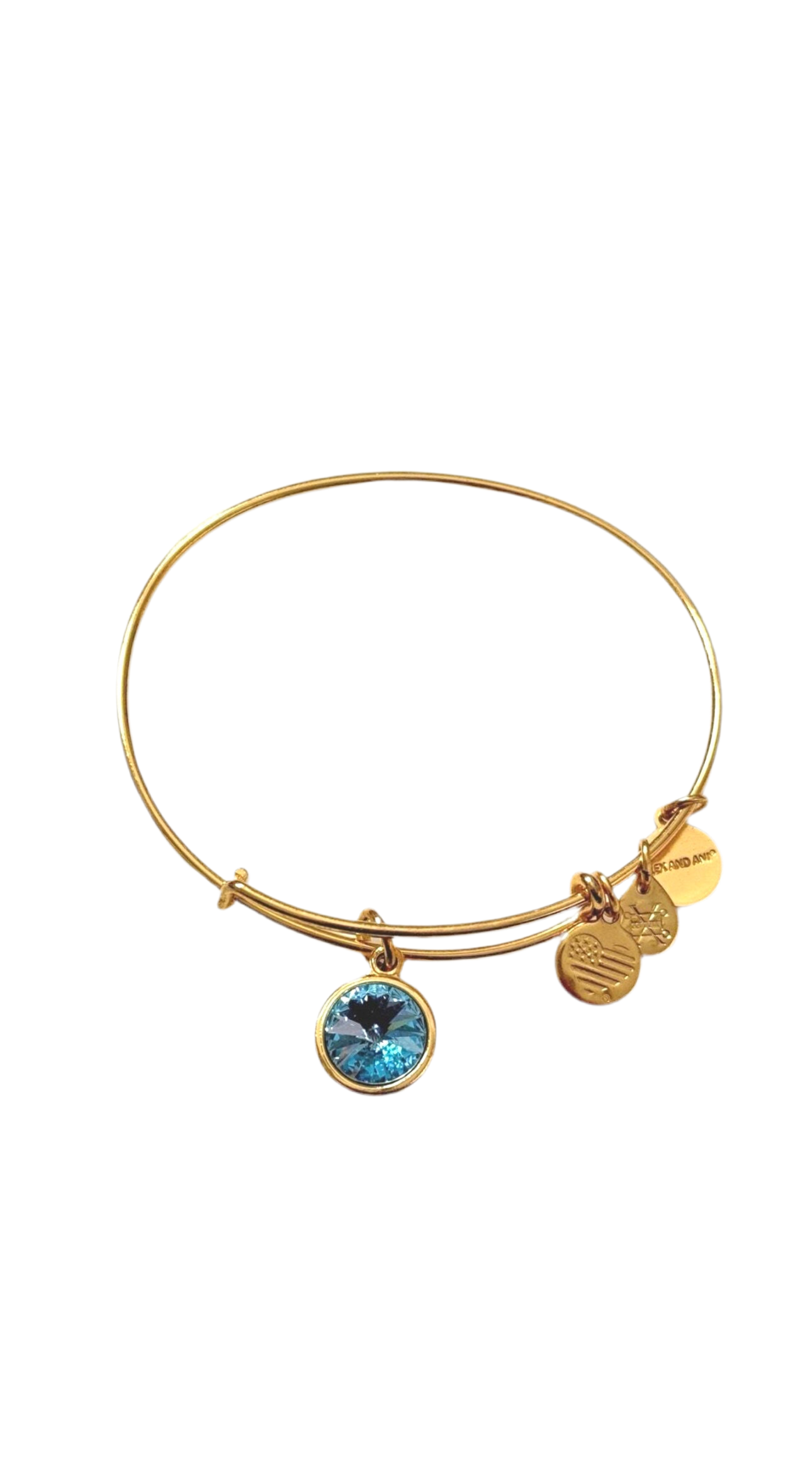Alex and Ani - March Birthstone, Clear Aquamarine Swarovski Crystal Charm Bangle