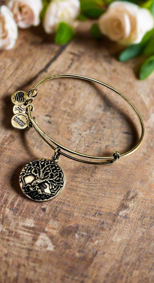 Alex and Ani - Tree of Life Charm Bangle III Bangle Bracelet - Rafaelian Gold/Silver®