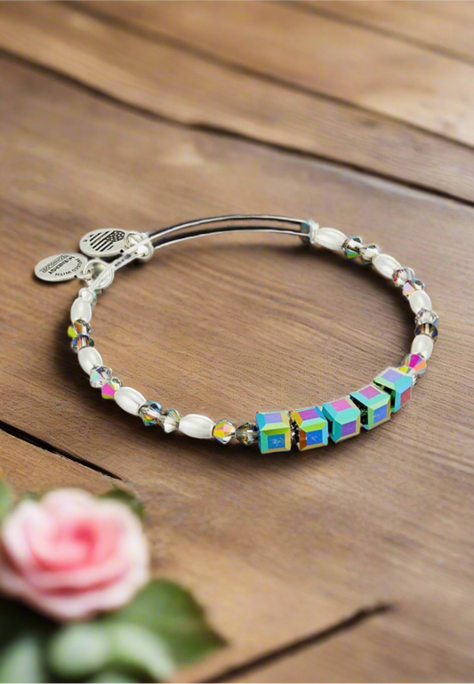 Alex and Ani - Mirrored Swarovski Crystal Beaded Bangle Bracelet