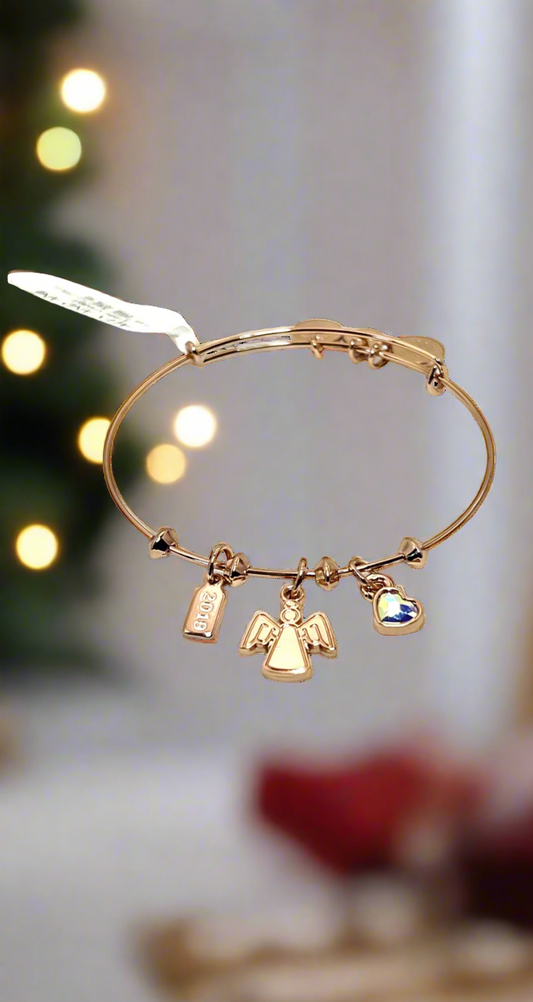 Alex and Ani - Tree Topper Angel Trio Charm Bangle Bracelet