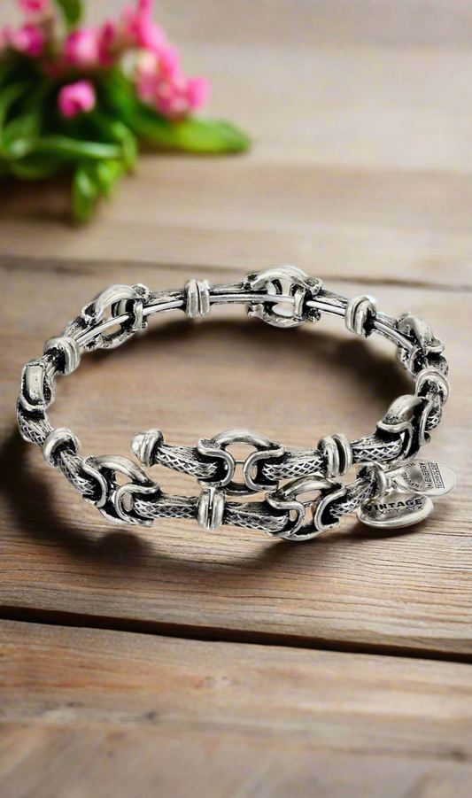 Alex and Ani - Honor Vintage 66 Rafaelian Silver Finish Wrap Bangle