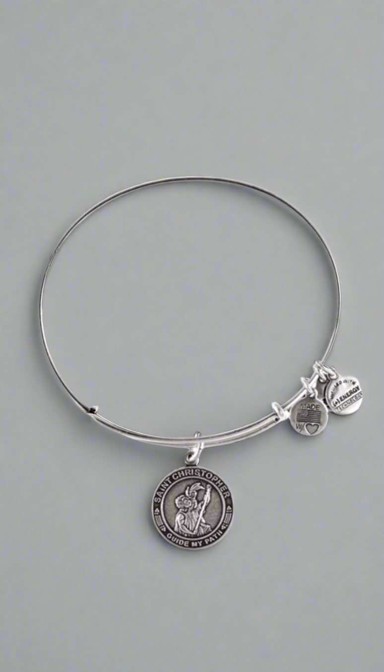 Alex and Ani - St. Christopher Charm in Rafaelian Gold/Silver Bangle Bracelet