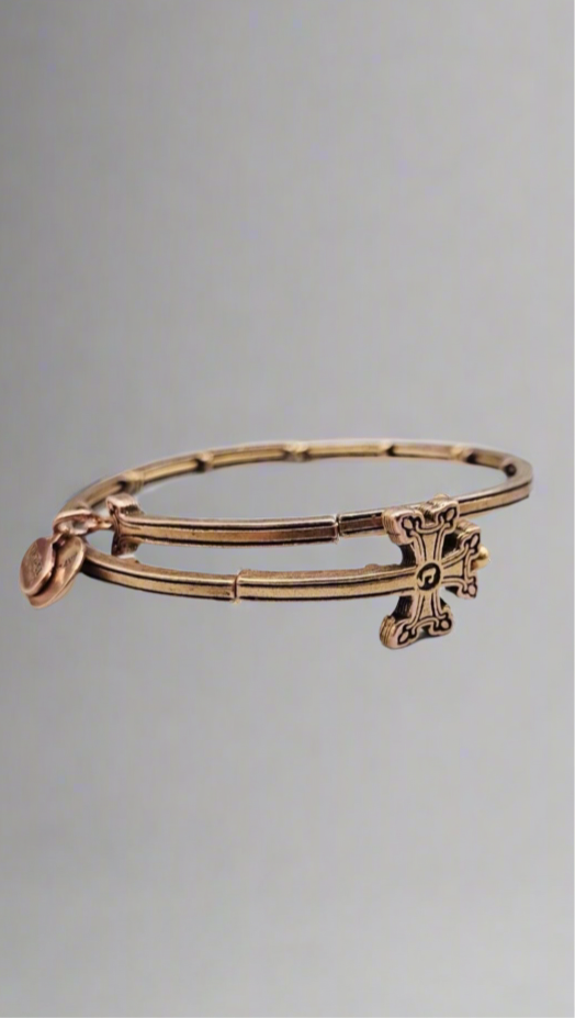 Alex and Ani - Armenian Cross Vintage 66 Rafaelian Silver Finish Wrap Bangle