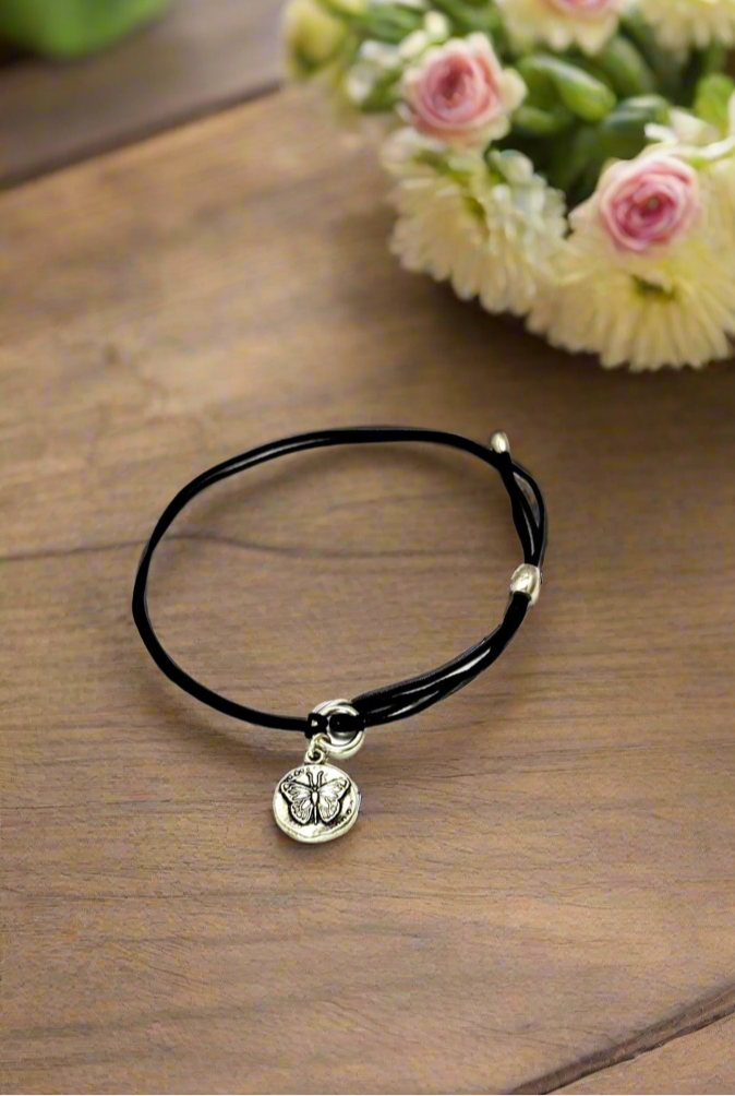 Alex and Ani - Butterfly Charm Kindred Pull Cord Bracelet