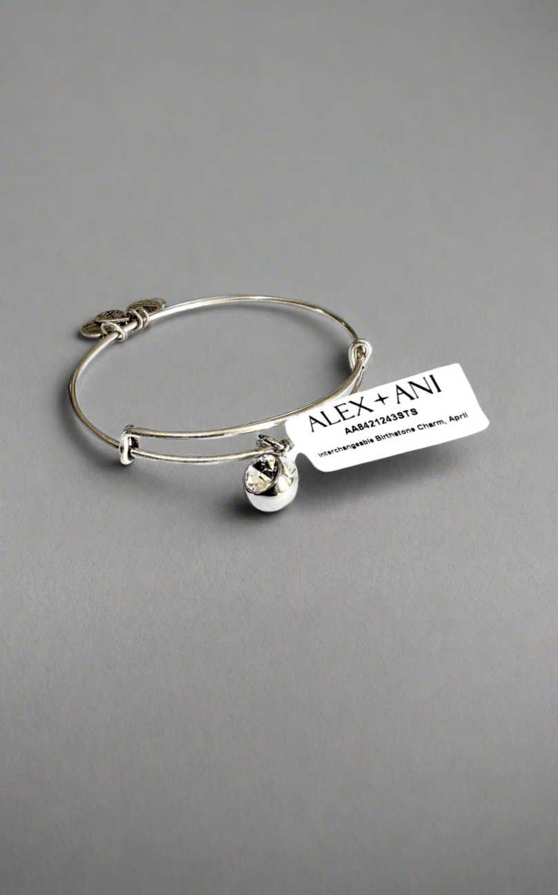 Alex and Ani - April Birthstone, Clear Crystal Charm Bangle Bracelet