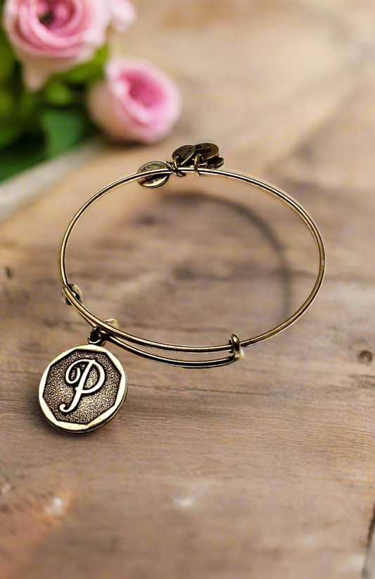 Alex and Ani - “P” Initial Charm Bangle Bracelet