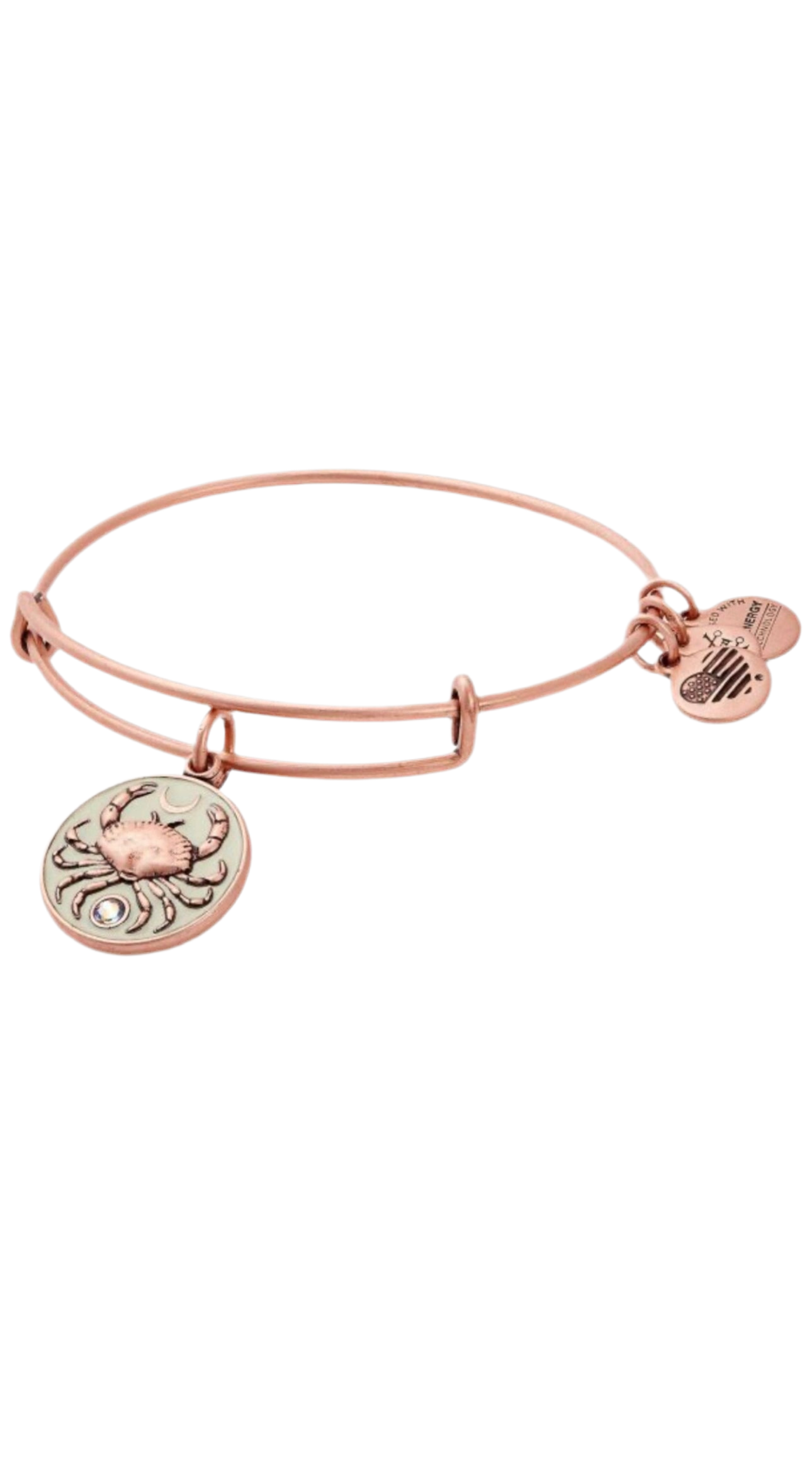 Alex and Ani - Crab Color Infused w/Swarovski Crystal Adornment, Cancer Zodiac Charm Bangle