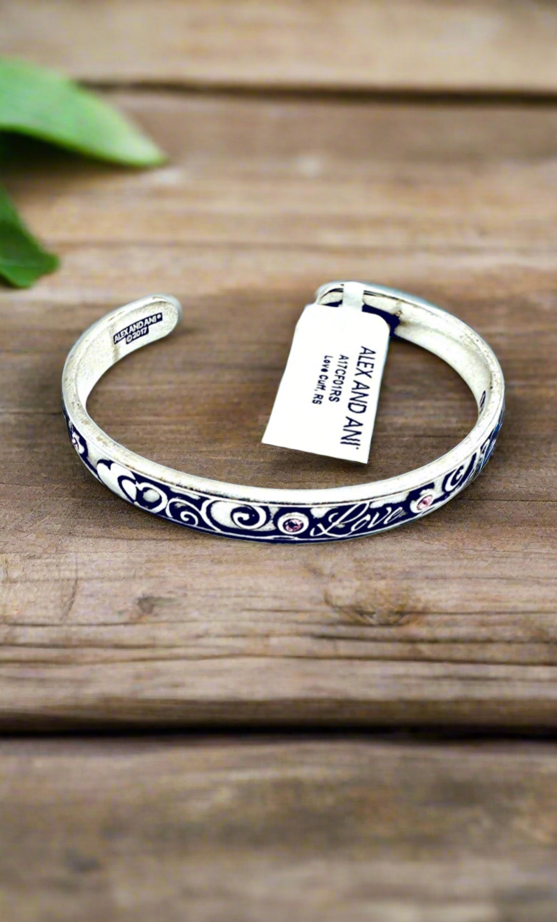 Alex and Ani – Love Cuff with Swarovski Crystals