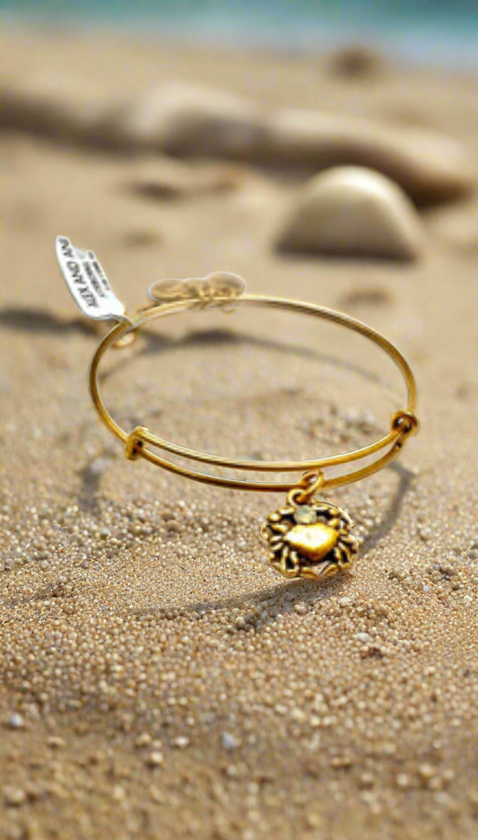 Alex and Ani - Smaller Crab Charm II, Cancer Zodiac Charm Bangle Bracelet