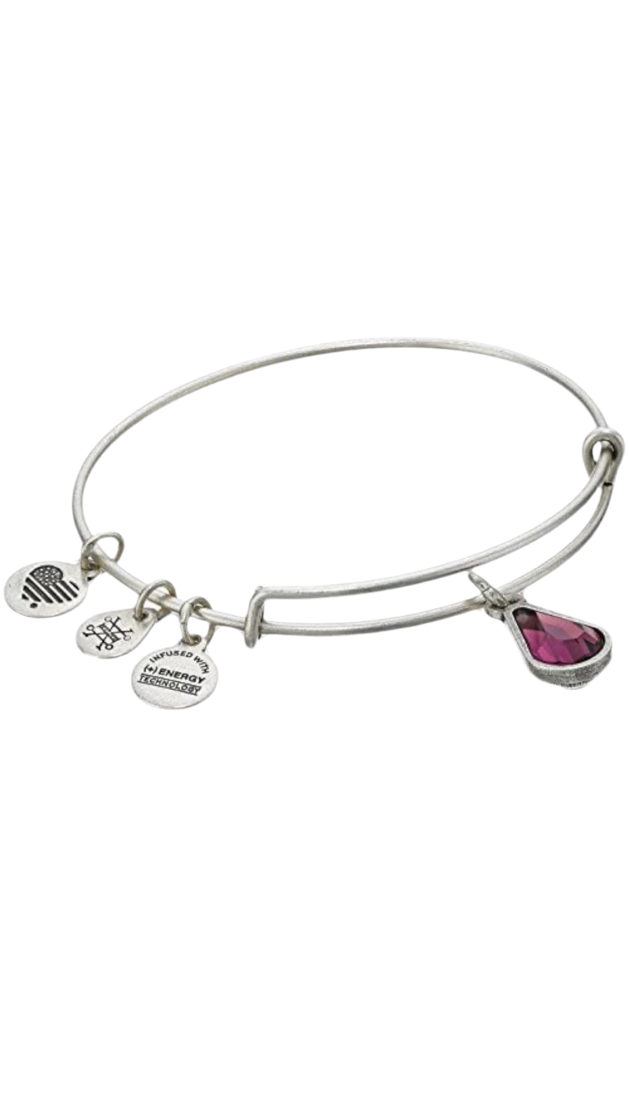 Alex and Ani - February Birth Amethyst Swarovski Crystal, Three Styles Bangle Bracelet