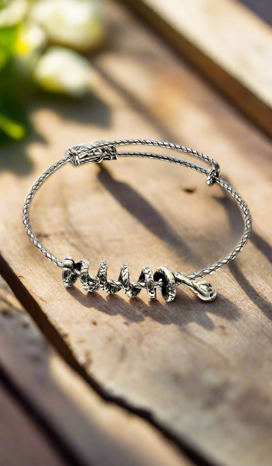 Alex and Ani - Coiled Snake Bangle Slide Charm Bracelet