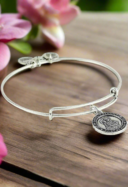 Alex and Ani - St. Anthony Charm in Rafaelian Gold/Silver Bangle Bracelet