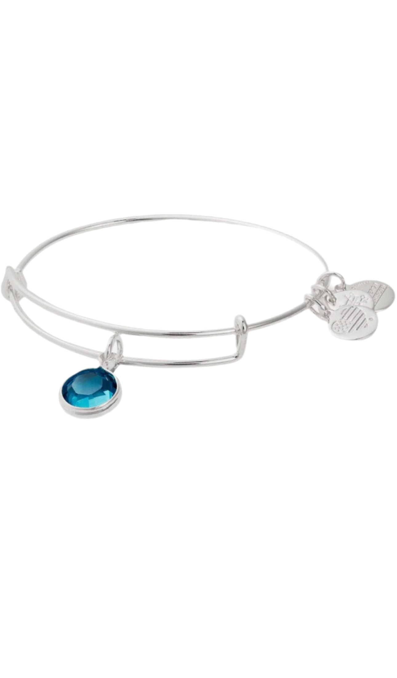 Alex and Ani - December Birthstone Blue Zircon Crystal Charm Bangle Bracelets, 3 Styles