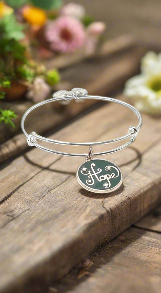 Alex and Ani - Hope w/Swarovski Crystals Charm Bangle Bracelet