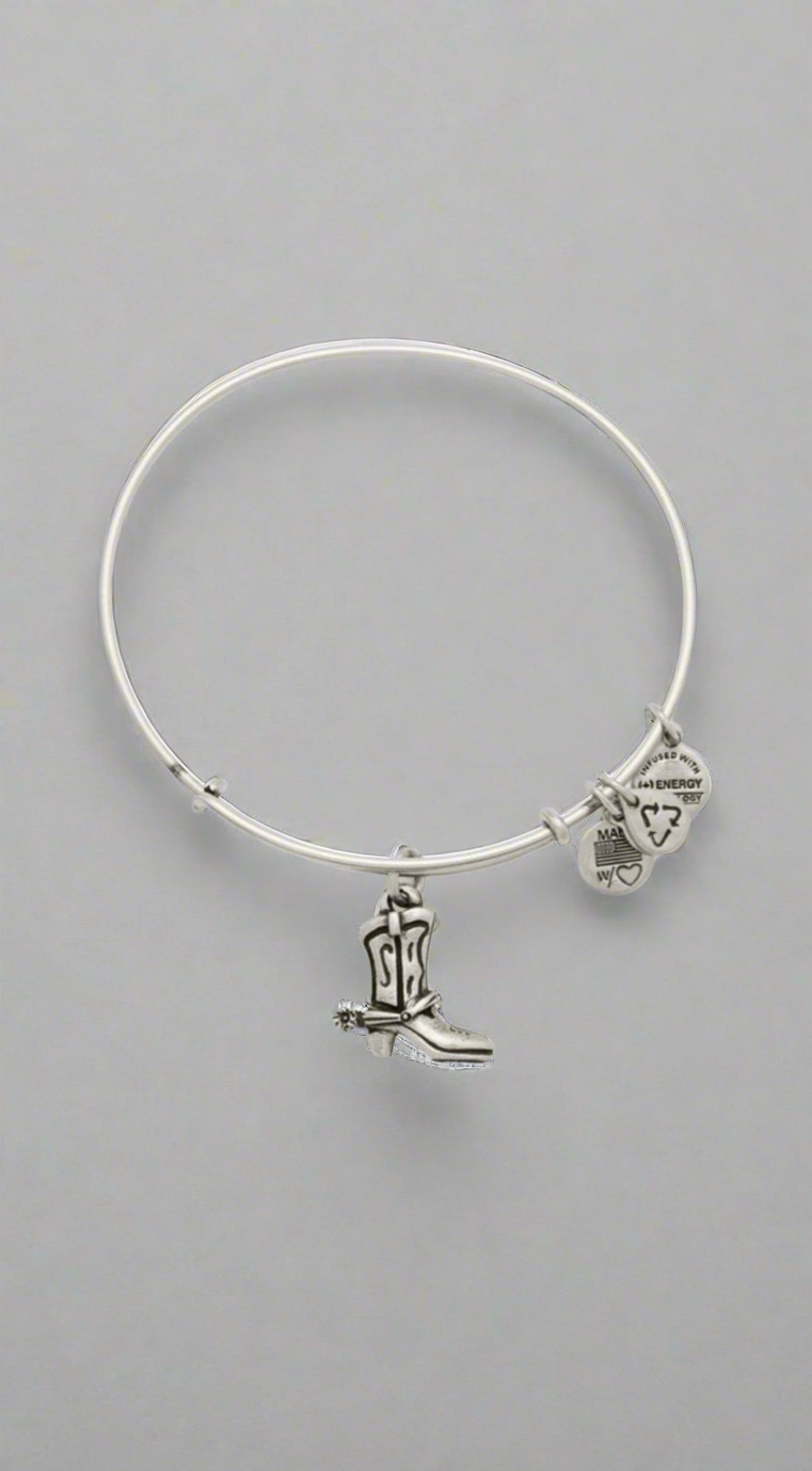 Alex and Ani - Cowboy Boot Charm Adjustable Bangle Bracelet