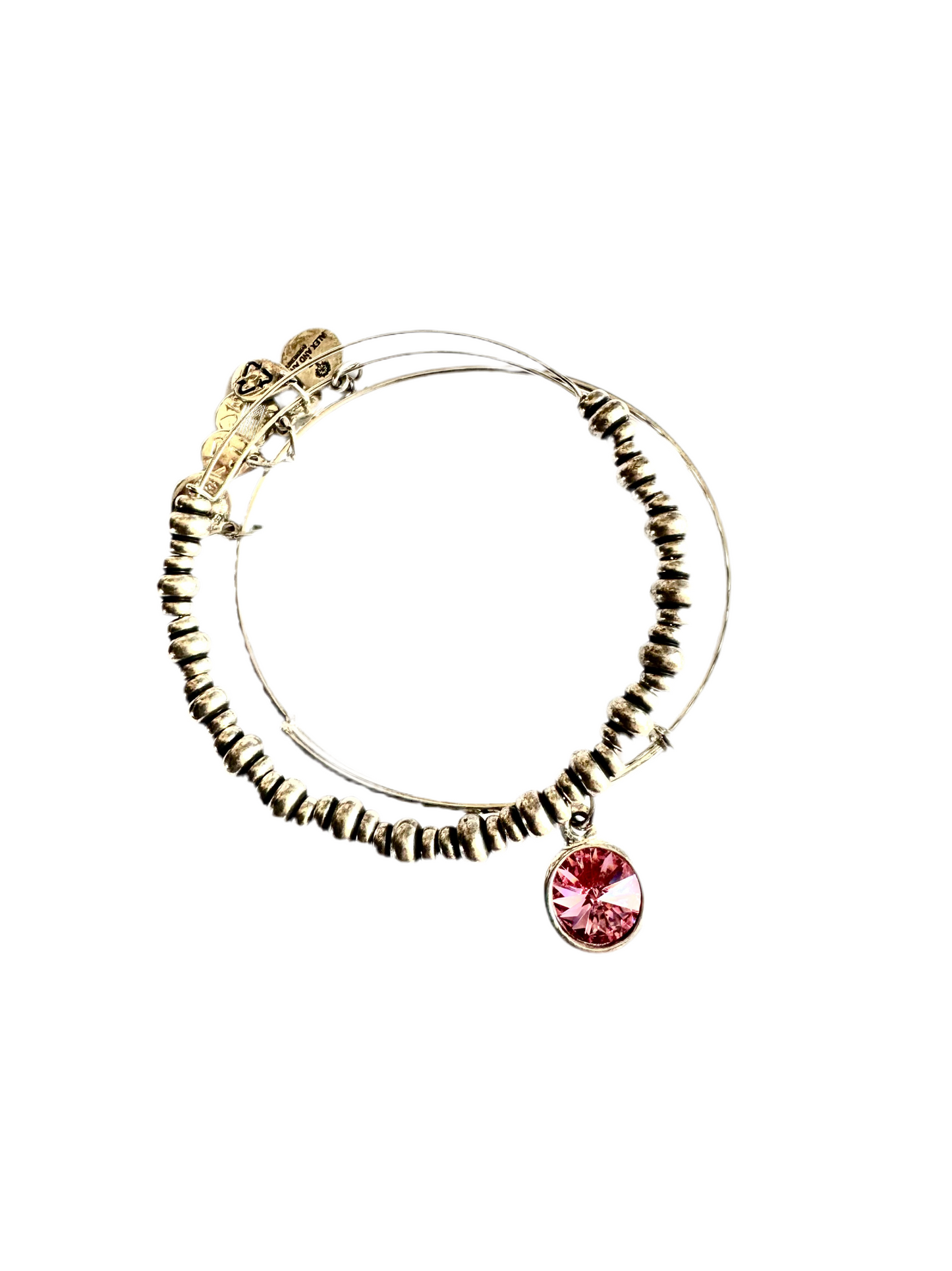 Alex and Ani - October Rose Swarovski Crystal Charm + Nile Beaded Bangle, Special Sale