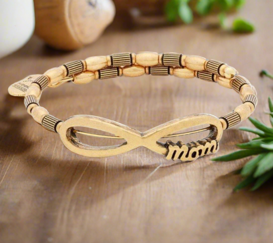 Alex And Ani - Infinity Mom Wrap Vintage Sixty Six Rafaelian Gold Wrap Bracelet Bangle