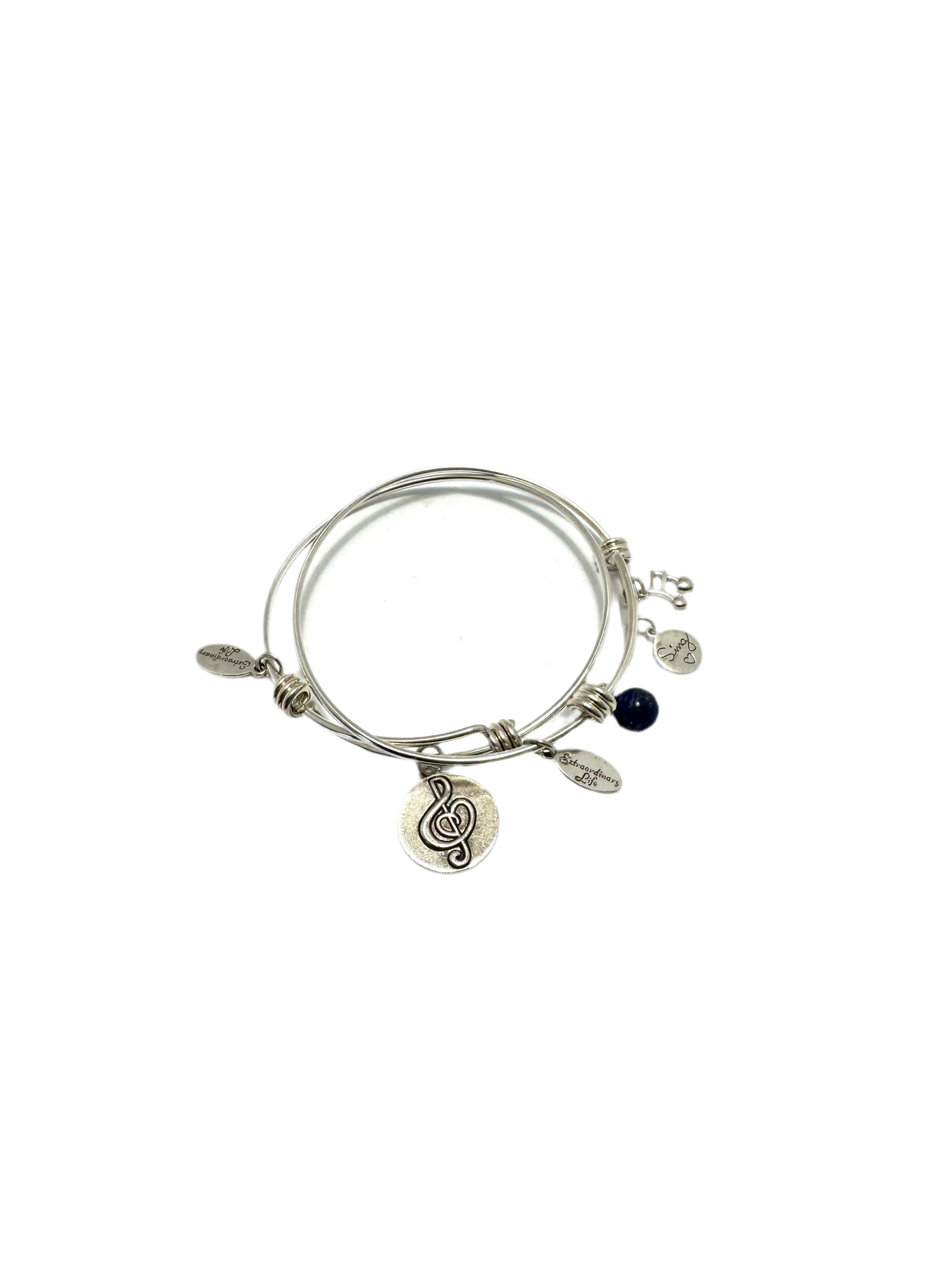 Extraordinary Life - Sterling Silver, Set of Two Bracelets Musical Theme, A Gift for Her