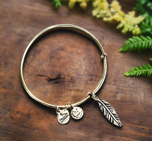 Alex and Ani - Feather Charm Bangle Bracelet