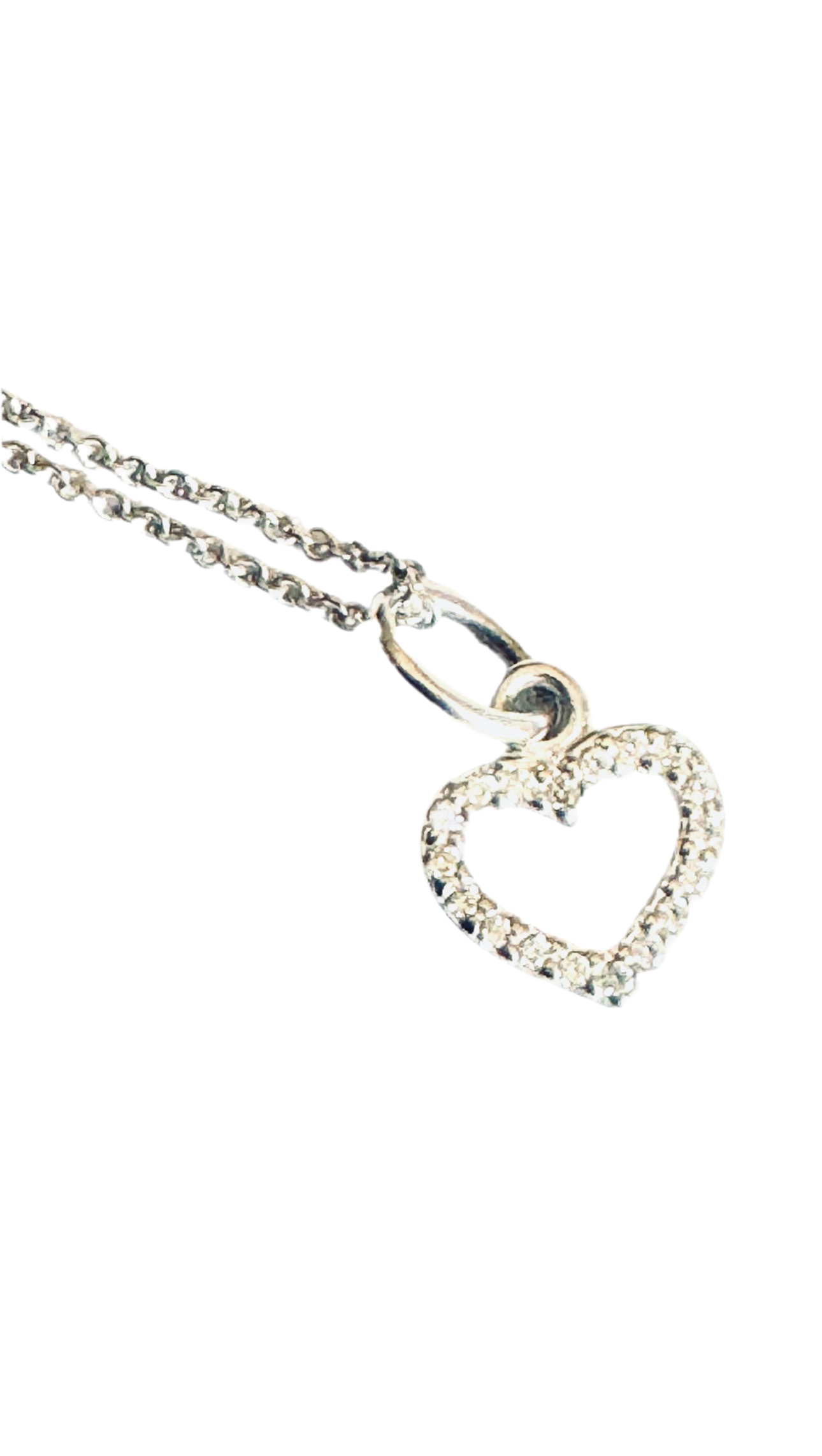 Alex and Ani - Dainty & Precious Crystal Open Heart .925 Sterling Silver  Necklace