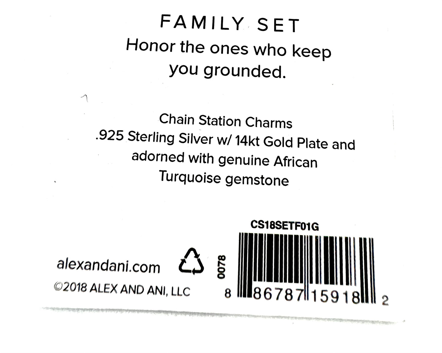 Alex and Ani - 3 Charm Set, 14k Gold Plated Family Set Station Charms on a Gold Bangle