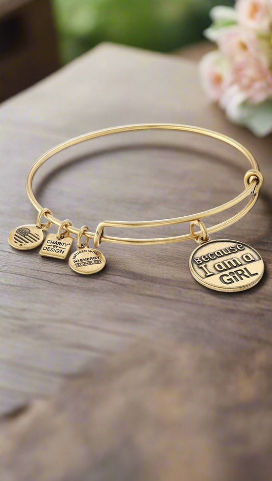 Alex and Ani - Because I Am A Girl Charm Bangle Bracelet