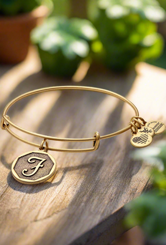 Alex and Ani - “F” Initial Charm Bangle Bracelet