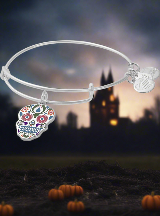 Alex and Ani - The Calavera Charm Bangle Bracelet, Color Infused, Dia De Los Muertos