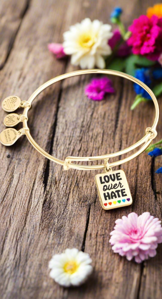 Alex and Ani - Love Over Hate Charm Bangle Bracelet