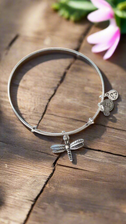 Alex and Ani - Dragon Fly Charm Bangle Bracelet