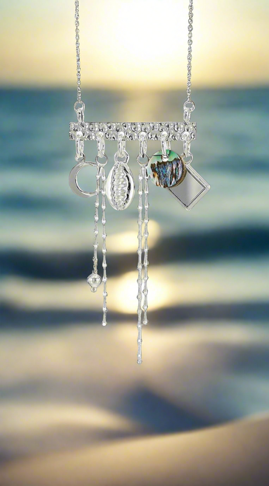 Alex and Ani - Conch and Puka Shell With Abalone Shell Charm Necklace