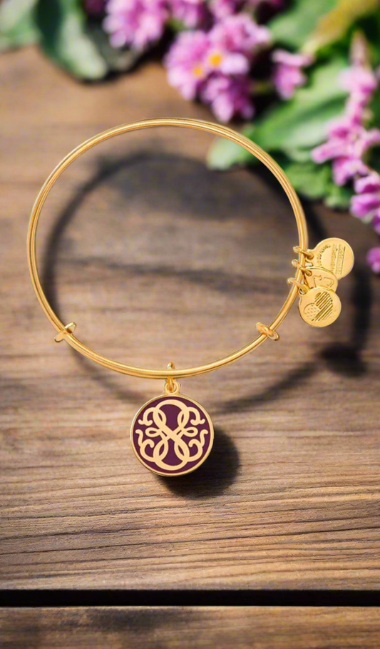 Alex and Ani - Cabernet Path of Life Color Infusion Bangle Bracelet in Rafaelian Gold®