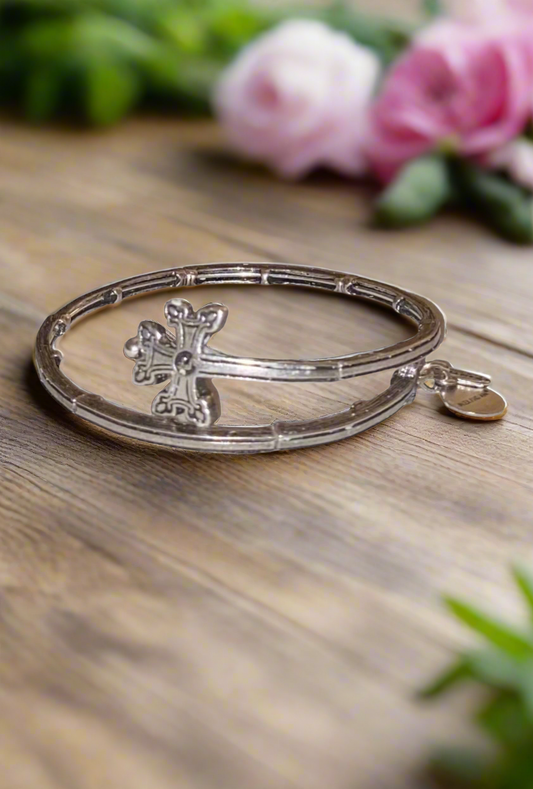 Alex and Ani - Armenian Cross Vintage 66 Rafaelian Silver Finish Wrap Bangle