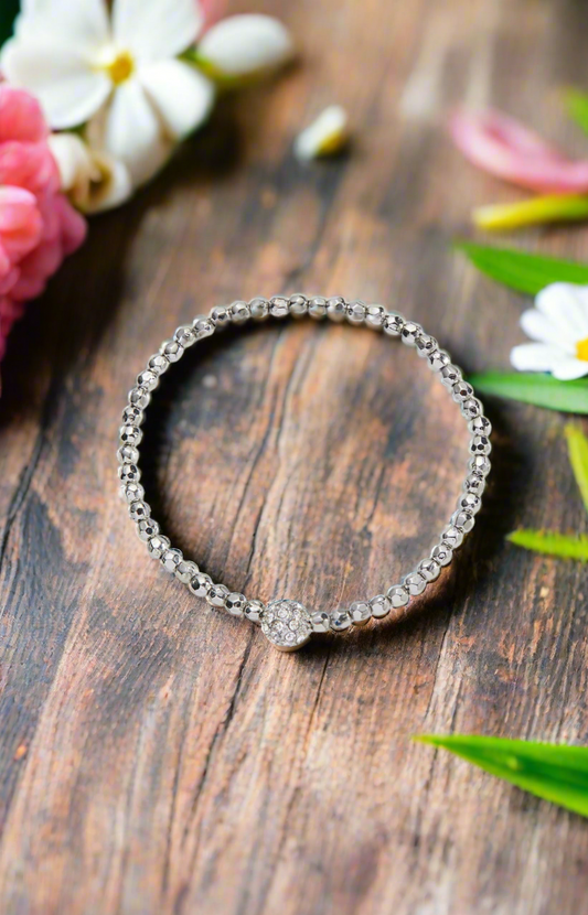 Alex and Ani - Fire Ball Stretch Silver Bracelet