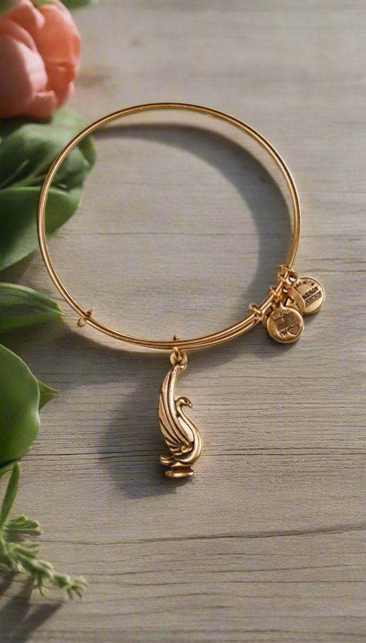 Alex and Ani - Swan Charm Bangle Bracelet