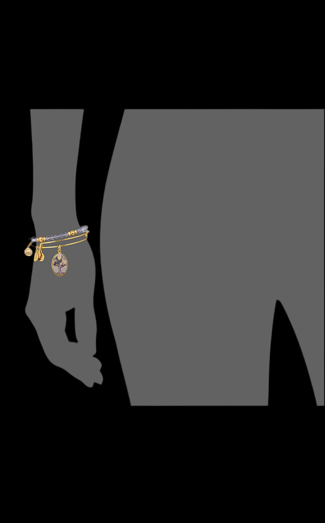 Alex And Ani - Art Infusion Tree Of Life Charm Bangle Bracelet Set in Antique Gold