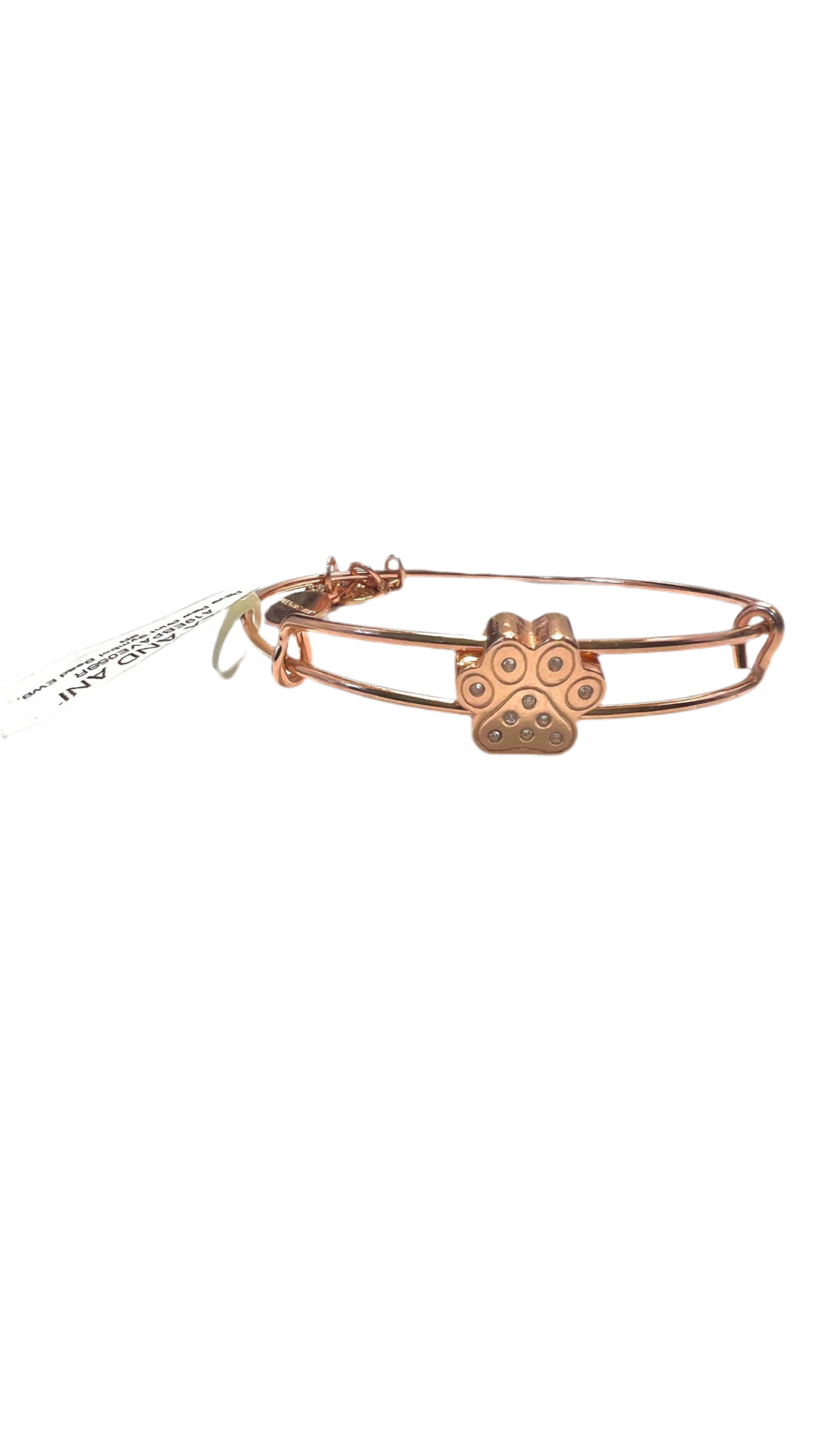 Alex and Ani - Pavé Paw Prints Symbol Bead Slider Charm Bangle, Swarovski Crystals