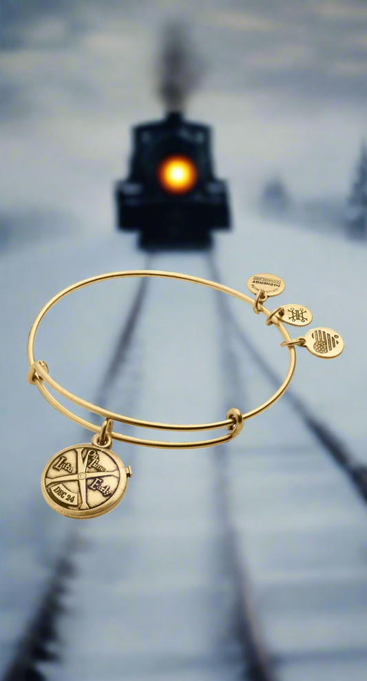 Alex and Ani - Polar Express Pocket Watch Charm Bangle Bracelet