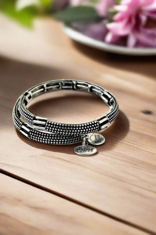 Alex and Ani - Vintage 66 Nova Rafaelian Silver Beaded Wrap Bracelet