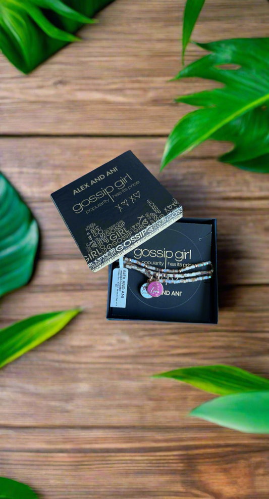 Alex and Ani - Gossip Girl Charms Set of Three Stretchy Bracelet