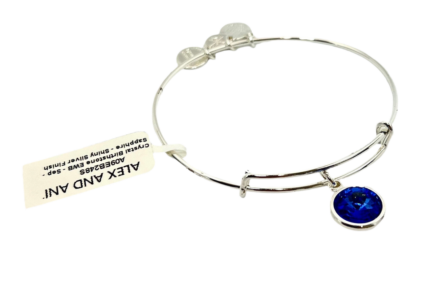 Alex and Ani - September Birthstone Sapphire Swarovski Crystal Charm Bangle Bracelet