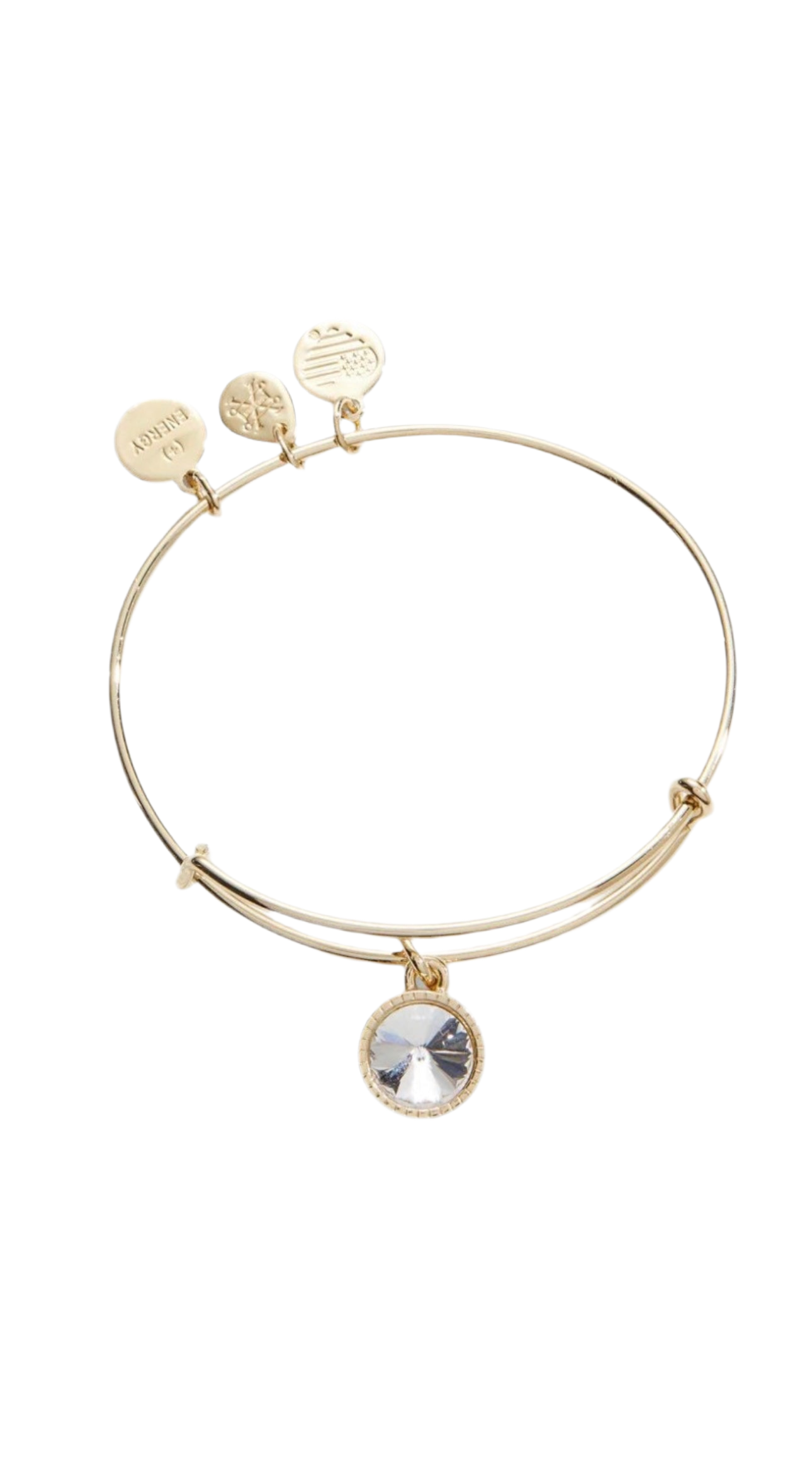 Alex and Ani - April Birthstone, Clear Swarovski Crystal Charm Bangle Bracelet - 2 Styles