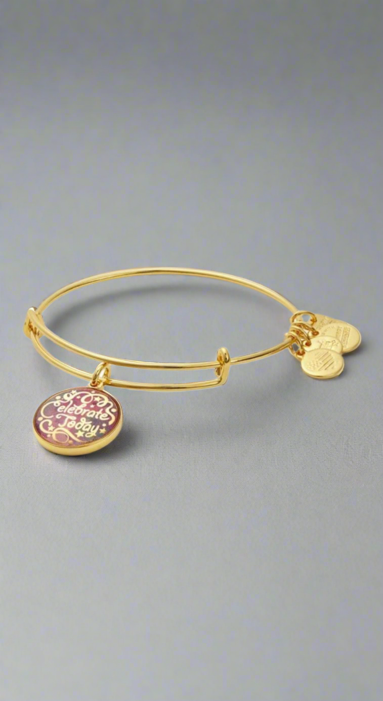 Alex and Ani - Celebrate Today Charm Bangle Bracelet, Shiny Gold