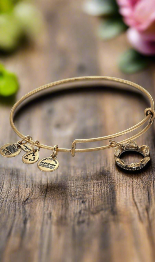 Alex and Ani - The Queen’s Crown, Clear Swarovski Crystals Crown Charm Bangle, Rafaelian Silver/Gold, Zeta Tau Alpha Crown, NWT + Card & Box