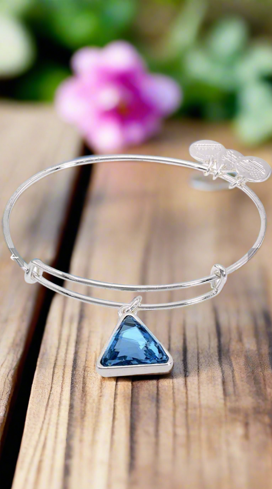 Alex and Ani - Swarovski Crystal Triangle Charm Bracelet Bangle