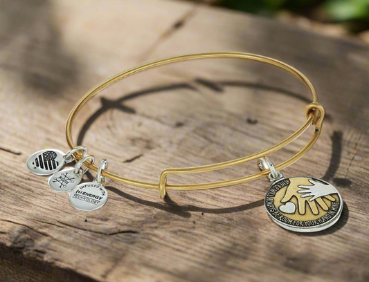 Alex and Ani - Hand in Hand II Bangle Bracelet Rafaelian Gold  Charm Bangle