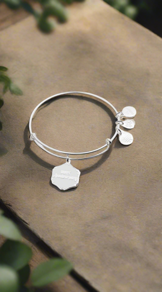 Alex and Ani - Celebrate Happy Anniversary Charm Bangle Bracelet
