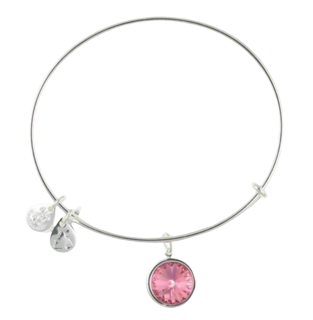 Alex and Ani - October Rose Swarovski Crystal Charm + Nile Beaded Bangle, Special Sale