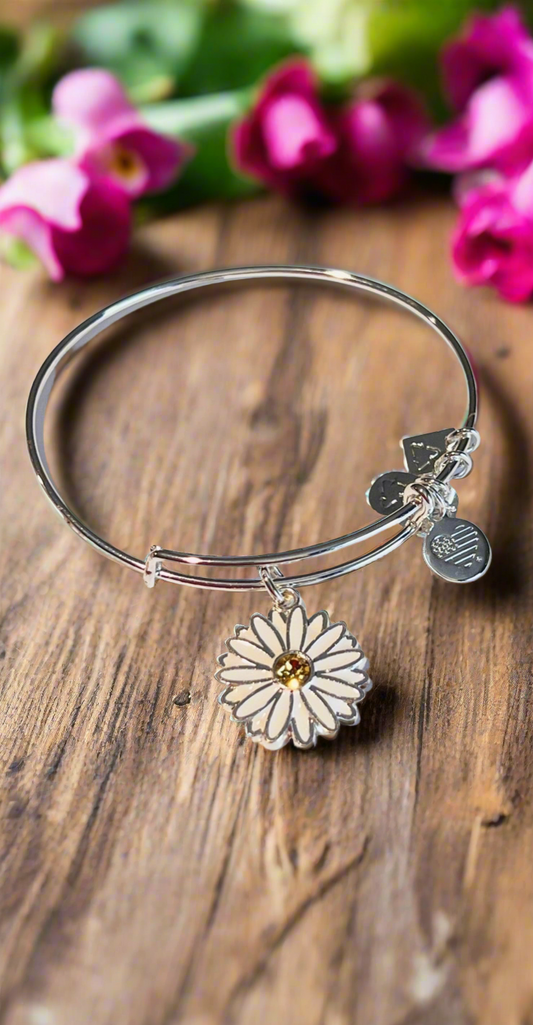 Alex and Ani - Daisy Charm Bangle Bracelet