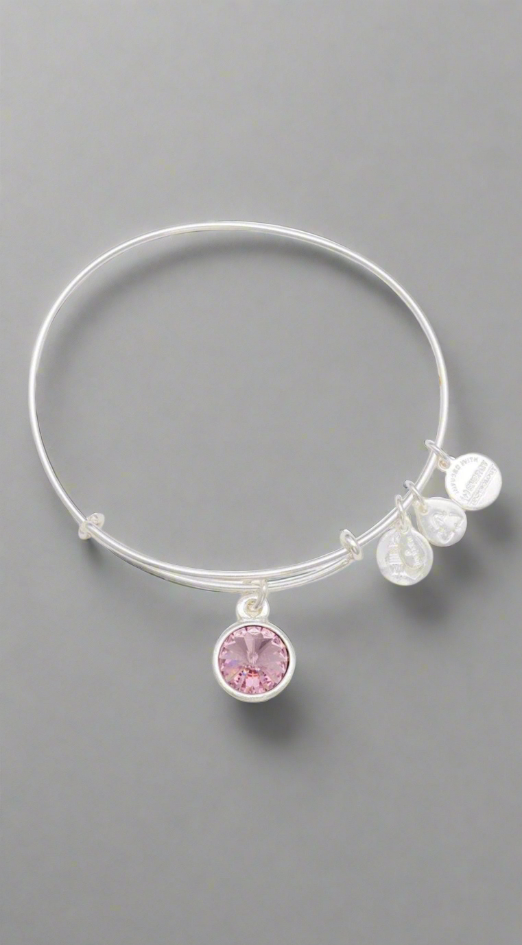 Alex and Ani - June Birthstone, Swarovski Crystal Charm Bangle Bracelet